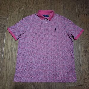 Polo Ralph Lauren All Over Print Geometric Polo Shirt Mens Large Classic Fit